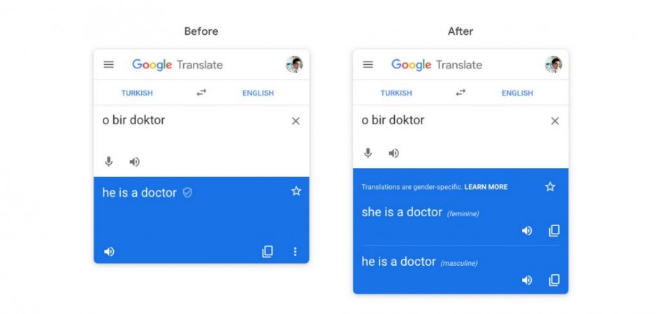 Google has fixed the male-female gender bias in Google Translate service. Google Translate, gender bias, male, female