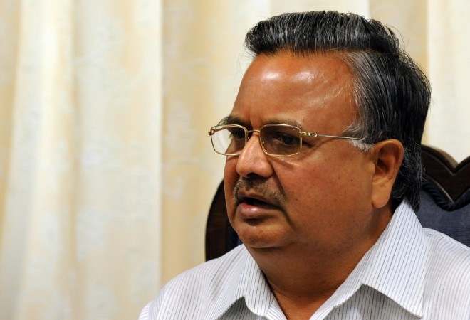 Chhattisgarh Chief Minister Raman Singh addresses a press conference in New Delhi on May 19, 2010. Terming Naxals as the biggest terrorists, Chhattisgarh Chief Minister Raman Singh May 19 said there cannot be a 'soft line' to deal with Maoists but disfavoured use of air power to combat the menace. Attributing the recent spur in the Naxal violence to frontal operations by the security forces in the state, Singh favoured a long-term action joint action plan with the Centre to tackle the problem. Raman Singh