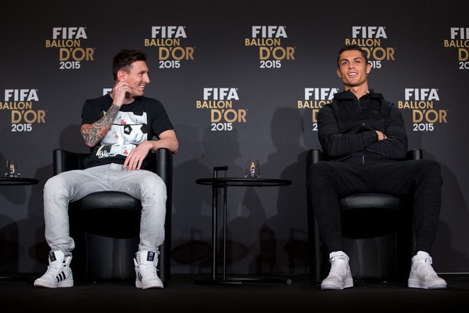 Lionel Messi (L) with Cristiano Ronaldo (R) Ronaldo Messi