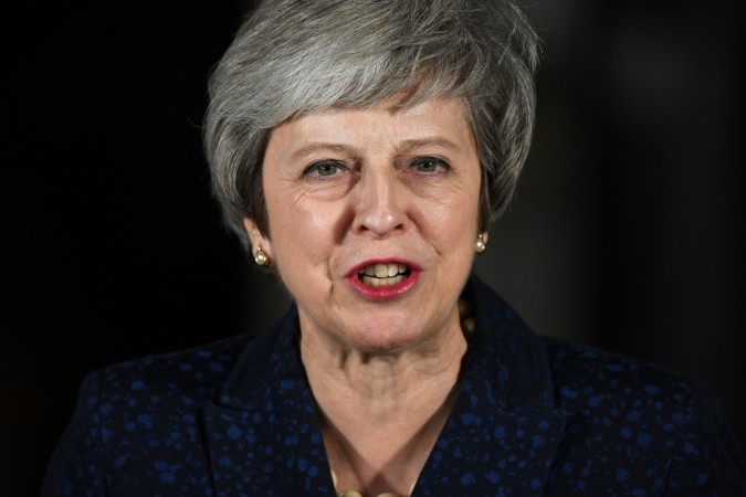 LONDON, ENGLAND - DECEMBER 12: British Prime Minister Theresa May makes a statement outside Number 10 Downing Street on December 12, 2018 in London, England. Theresa May survived a confidence ballot in her leadership this evening as Conservative MPs voted 200/117 in favour of her staying on as leader of the Conservative Party. She will now be safe from another challenge from her own party for 12 months. The British Prime Minister Wins The Vote Of No Confidence In Her Leadership