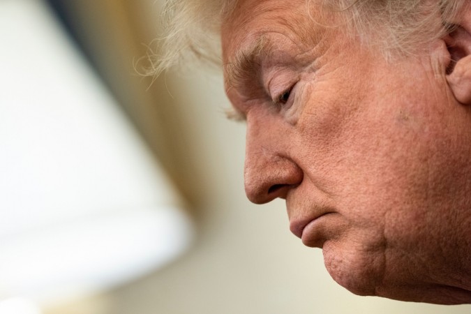 US President Donald Trump waits for a meeting with presumptive Speaker, House Minority Leader Nancy Pelosi (D-CA) and Senate Minority Leader Charles E. Schumer (D-NY) at the White House December 11, 2018 in Washington, DC. US President Donald Trump
