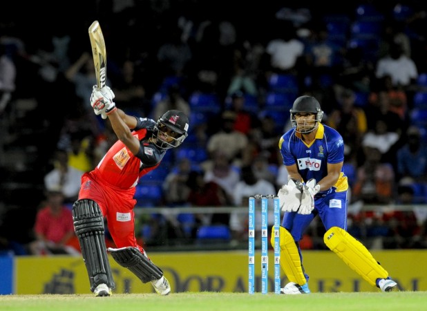 Nicholas Pooran (L) in action during the CPL CPL Nicholas Pooran