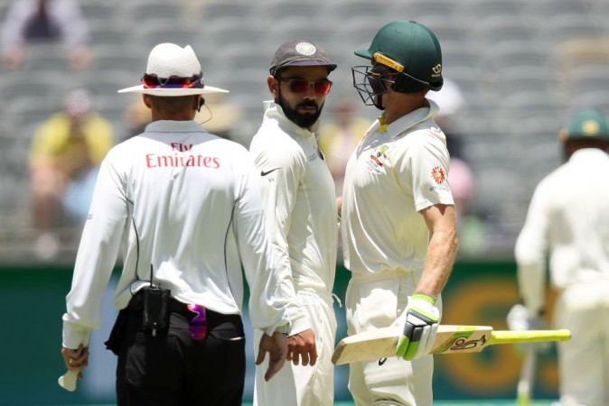 Skippers Kohli and Paine getting involved in a skirmish. Virat Kohli Tim Paine India Cricket Team Australia cricket team
