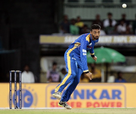 Varun Chakravarthy in action CV Varun Chakravarthy