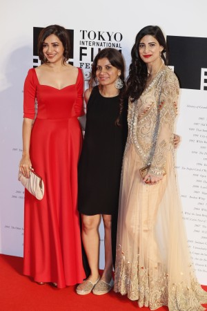 TOKYO, JAPAN - OCTOBER 25: (L-R) Actress Plabita Borthakur, director Alankrita Shrivastava and actress Aahana kumra attend the Tokyo International Film Festival 2016 Opening Ceremony at Roppongi Hills on October 25, 2016 in Tokyo, Japan. (Photo by Ken Ishii/Getty Images) Tokyo International Film Festival 2016 - Opening Ceremony