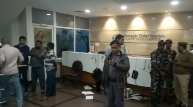 Gleneagles Global Hospital vandalised by the deceased Shameen Begum's family. [ Gleneagles global hospital vandalised