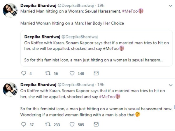 Deepika Bhardwaj slams Sonam Kapoor Deepika Bhardwaj