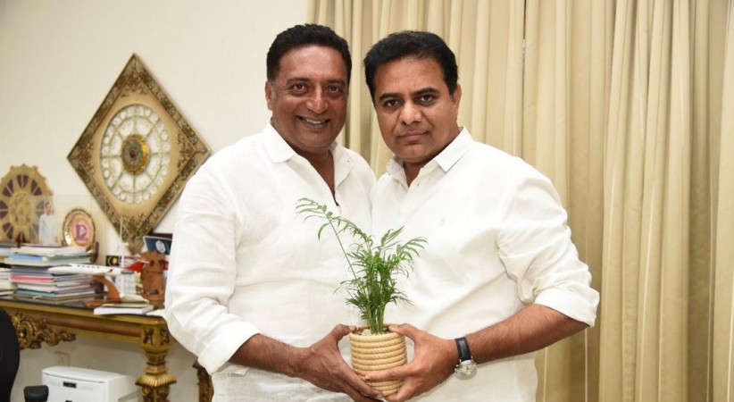 Actor Prakash Raj meets TRS president KTR aka KT Rama Rao Actor Prakash Raj meets TRS president KTR aka KT Rama Rao