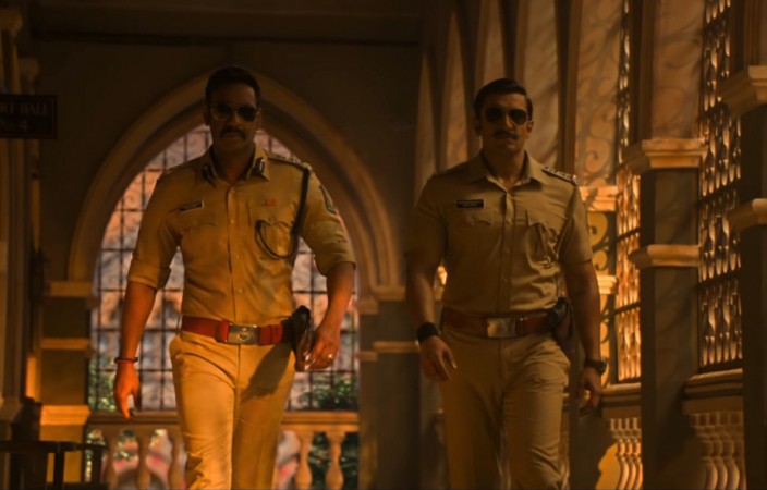 Ajay Devgn as Bajirao Singham, Ranveer Singh as Simmba Ajay Devgn, Bajirao Singham, Ranveer Singh, Simmba