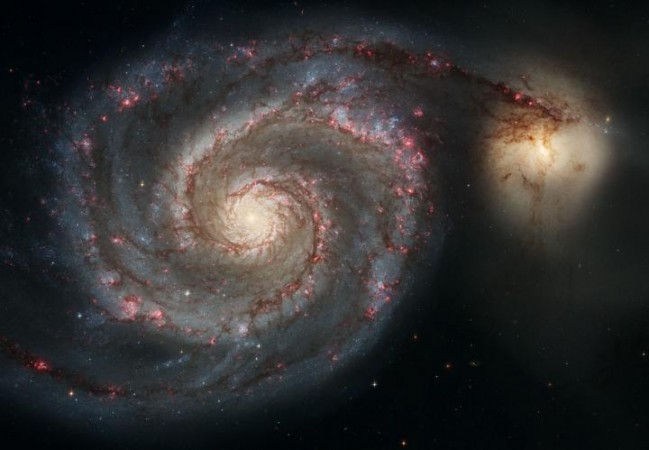 The Whirlpool Galaxy (M51a) and companion galaxy (M51b). Whirlpool Galaxy