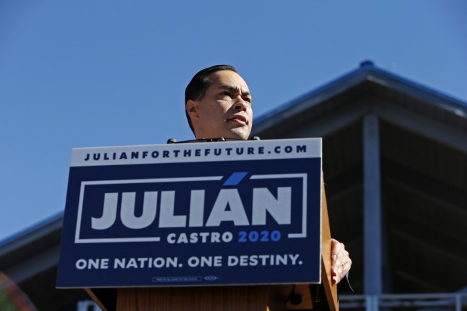 Julian Castro, former U.S. Department of Housing and Urban Development (HUD) Secretary and San Antonio Mayor, announces his candidacy for president in 2020, at Plaza Guadalupe on January 12, 2019 in San Antonio, Texas. If successful, Castro would be the first Hispanic candidate to win the White House. Julian Castro