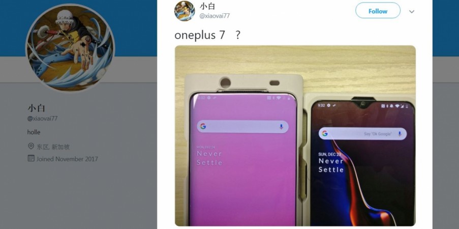 Notch-free OnePlus 7 leaks in images on Twitter. OnePlus 7, notch-free, OxygenOS