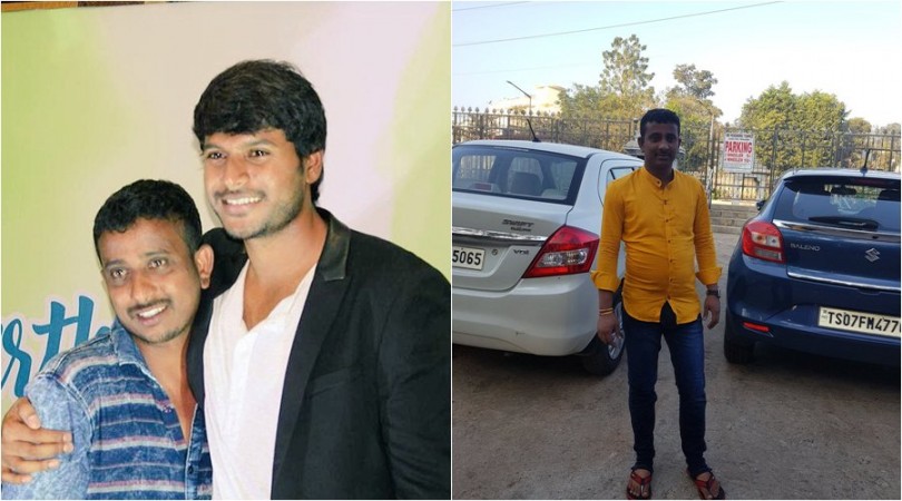 Sundeep Kishan with his fan association president Kadapa Sreenu Sundeep Kishan with his fan association president Kadapa Sreenu