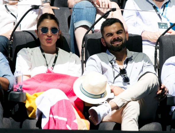 Kohli and Anushka in the Rod Laver Arena. Virat Kohli Anushka Sharma