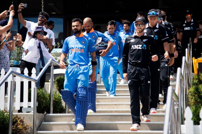 India and New Zealand walk out for the second ODI in Mount Maunganui. Virat Kohli Indian cricket team Kane Williamson