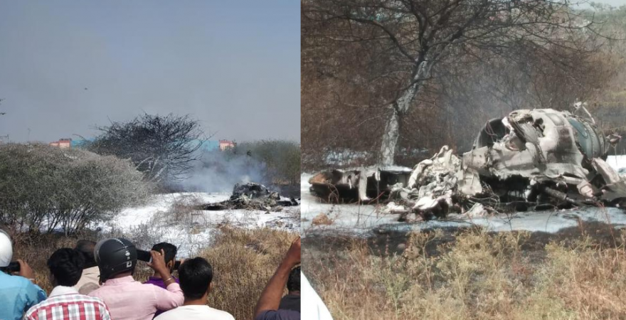 IAF Mirage 2000 fighter jet crash at HAL airport, Bengaluru IAF Mirage 2000 fighter jet crash at HAL airport, Bengaluru