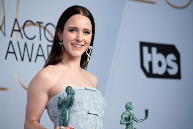 Rachel Brosnahan, winner of Outstanding Performance by an Ensemble in a Comedy Series and Outstanding Performance by a Female Actor in a Comedy Series for 'The Marvelous Mrs. Maisel,' poses in the press room at the 25th annual Screen Actors Guild Awards Rachel Brosnahan