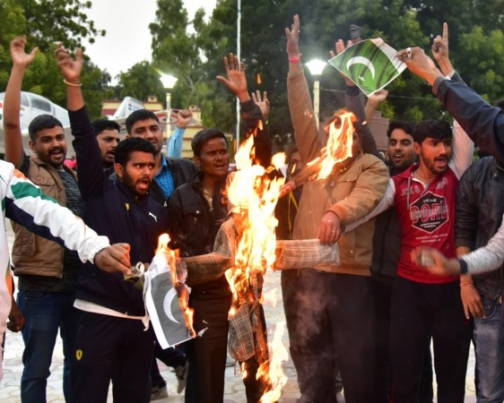 People protest against suicide attack on a CRPF bus in Jammu and Kashmir's Pulwama district; in Bikaner on Feb 14, 2019. pulwama CRPF attack protests