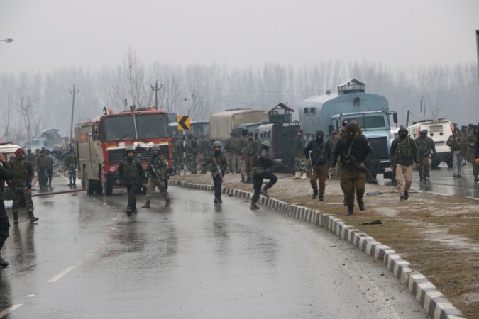 The site on on the Srinagar-Jammu highway where 20 Central Reserve Police Force (CRPF) troopers were killed and 15 others injured in an audacious suicide attack by militants in Jammu and Kashmir's Pulwama district on Feb 14, 2019. Pulwama attack