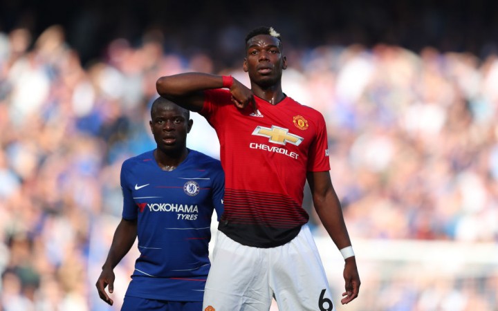It will be a battle between the French World Cup winning midfield duo. Paul Pogba N'Golo Kante Manchester United Chelsea