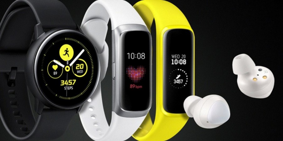 Samsung launches Galaxy Watch Active, Galaxy Fit, Galaxy Fit e, Galaxy Buds at Galaxy Unpacked 2019 in San Francisco on 20 February 2019. Samsung, Galaxy Watch Active, Galaxy Fit, Galaxy Fit e, Galaxy Buds, Galaxy Unpacked 2019