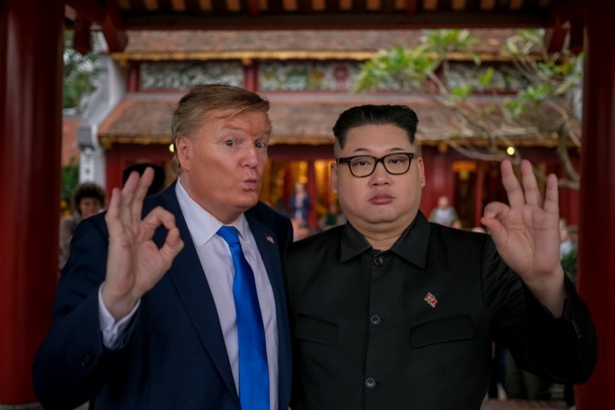 Russell White and Howard X in Hanoi Trump Kim impersonators