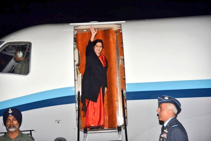 New Delhi: External Affairs Minister Sushma Swaraj leaves for Wuzhen, China to participate in 16th Foreign Ministers Meeting of Russia, India and China, from New Delhi on Feb 26, 2019. External affairs minister sushma swaraj