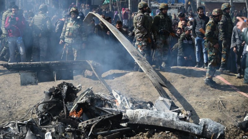 Helicopter wreckage