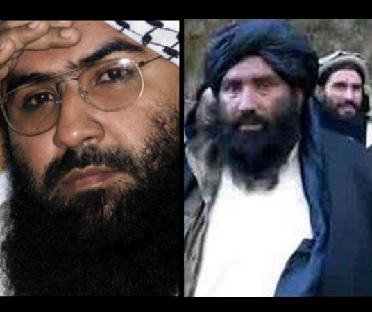 Maulana Masood Azhar's (left) younger brother Abdul Rauf Asghar was detained in Pakistan today. Maulana Masood Azhar brother Rauf