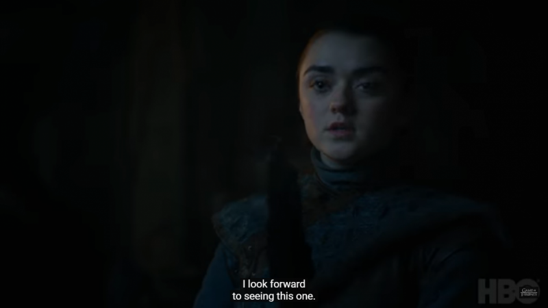 Arya Stark in the official trailer Arya Stark