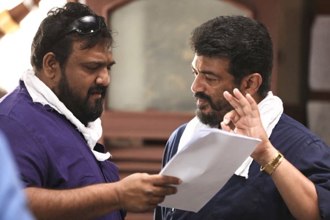 Siruthai Siva with Ajith on the sets of Viswasam. Siruthai Siva with Ajith