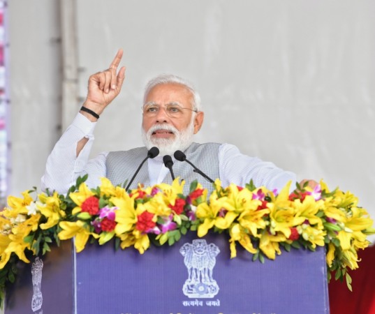 Prime Minister Narendra Modi addresses during a programme at Greater Noida, Uttar Pradesh on March 9, 2019. Prime Minister Narendra Modi