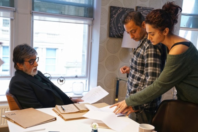 Amitabh Bachchan, Taapsee Pannu and Sujoy Ghosh on sets of Badla Amitabh Bachchan, Taapsee Pannu and Sujoy Ghosh on sets of Badla