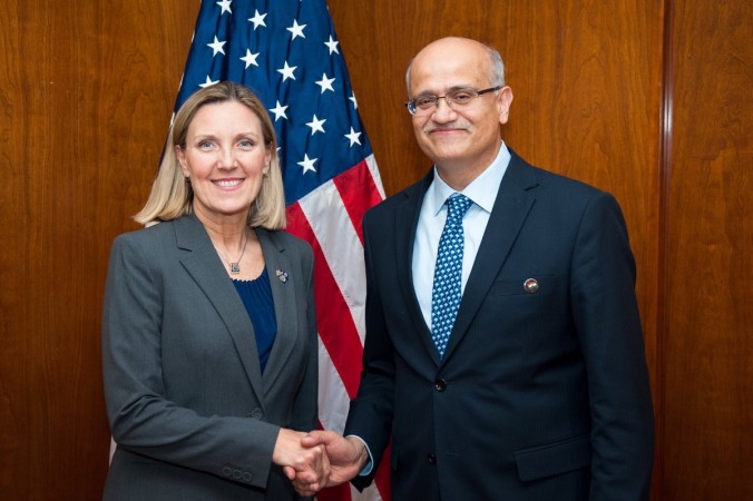 Vijay Gokhale, Secretary to the Ministry of External Affairs, with Andrea Thompson, US Under Secretary of State for Arms Control and International Security. Indian and US officials said in a joint statement the two nations will build six nuclear power plants in India. Indo-US cooperation