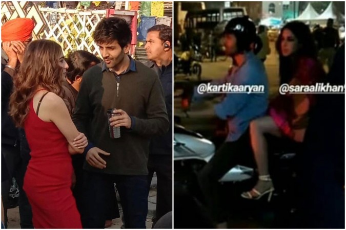 Sara Ali Khan and Kartik Aaryan spotted together having bike ride Sara Ali Khan and Kartik Aaryan spotted together having bike ride
