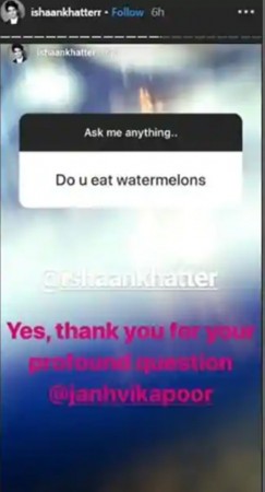 Ishaan Khatter replies to Janhvi Kapoor's question Ishaan Khatter replies to Janhvi Kapoor