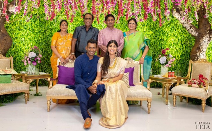 A picture from Vishal Krishna and Anisha's engagement. Vishal Krishna-Anisha's Engagement