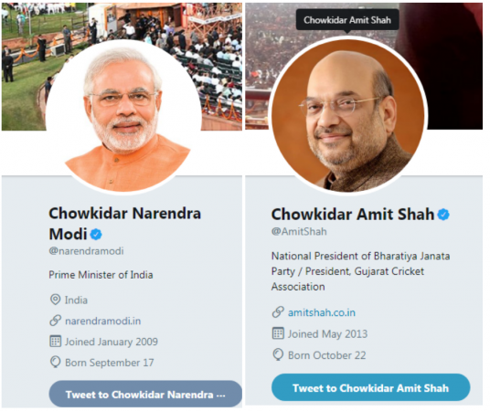 Image result for Modi, Amit Shah & many BJP leaders changed name in Twitter