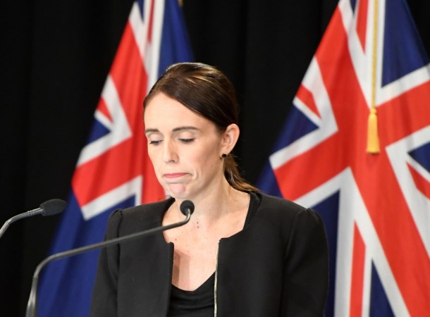 New Zealand Prime Minister Jacinda Ardern reacts during a briefing in Wellington, capital of New Zealand, on March 16, 2019. Jacinda Ardern reiterated to the public on Saturday morning that the country's gun law will be changed. Gunmen opened fire in two separate mosques in Christchurch on Friday, killing 49 people and wounding 48 others. jacinda ardern new zealand prime minister mosque shooting