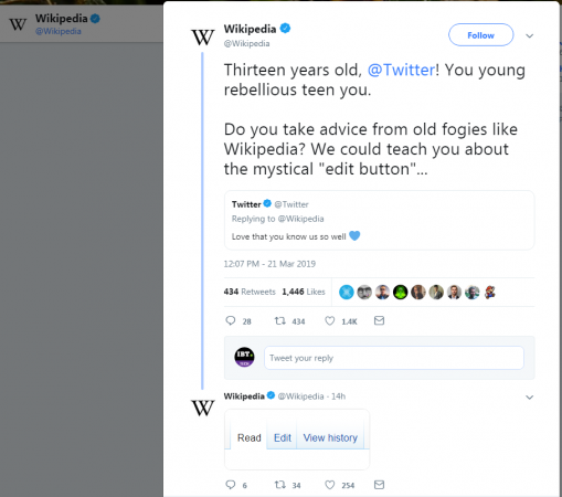 Wikipedia's advice for Twitter on its 13 birthday Wikipedia's advice for Twitter on its 13 birthday
