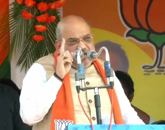 Alipurduar: BJP chief Amit Shah addresses a public meeting at Parade Ground in Alipurduar district of West Bengal, on March 29, 2019. Amit Shah