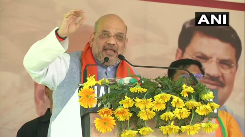 Amit Shah addresses a rally ahead of Lok Sabha elections. Amit Shah