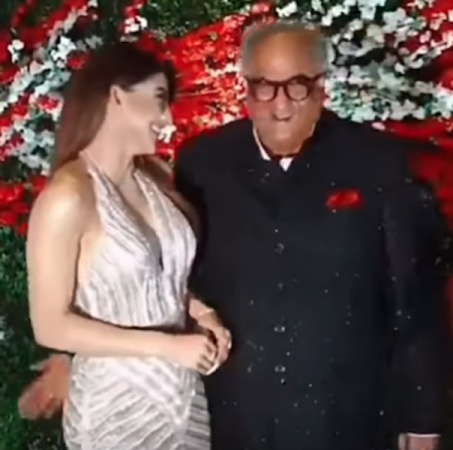 Urvashi Rautela and Boney Kapoor. Did Boney Kapoor slap Urvashi Rautela's butt? Actress reacts to viral video