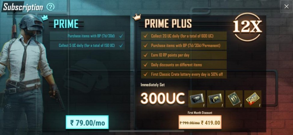 PUBG Mobile Prime plans on iOS PUBG Mobile Prime plans on iOS