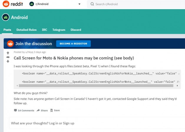 Google's code for Call Screen feature in a software update in Android OS for Nokia and Motorola phones. Google, Screen call, Motorola, Nokia, phones