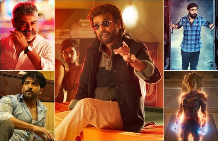 A collage of top performing movies at the Chennai box office. Highest Grossing Tamil Movies in 2019
