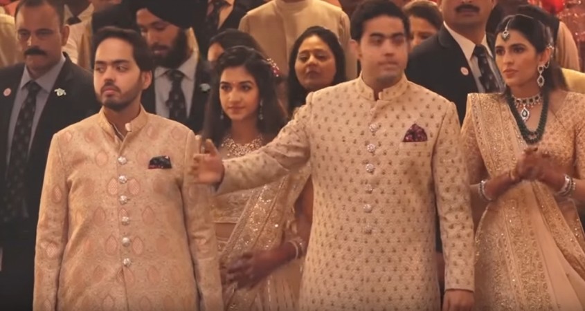 Anant Ambani, Radhika Merchant, Akash Ambani, Shloka Mehta Anant Ambani, Radhika Merchant, Akash Ambani, Shloka Mehta