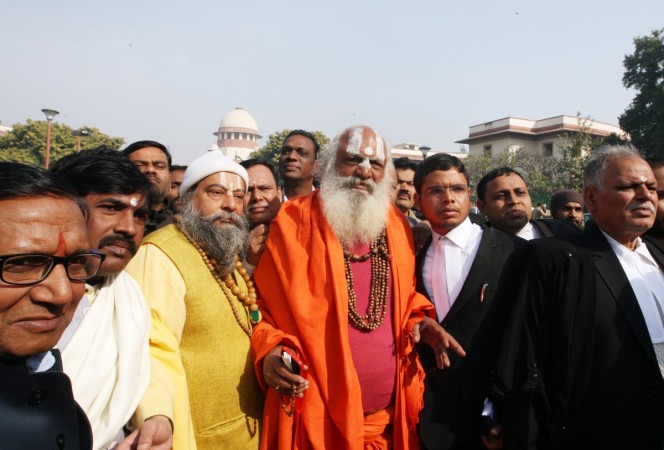 Nirmohi Akhara Mahant Dharam Dass clicked after the Ram Janmabhoomi case hearing at Supreme Court in New Delhi. nirmohi akhara