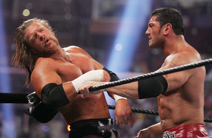 Batista and Triple H had a match at WrestleMania 35 Batista vs Triple H