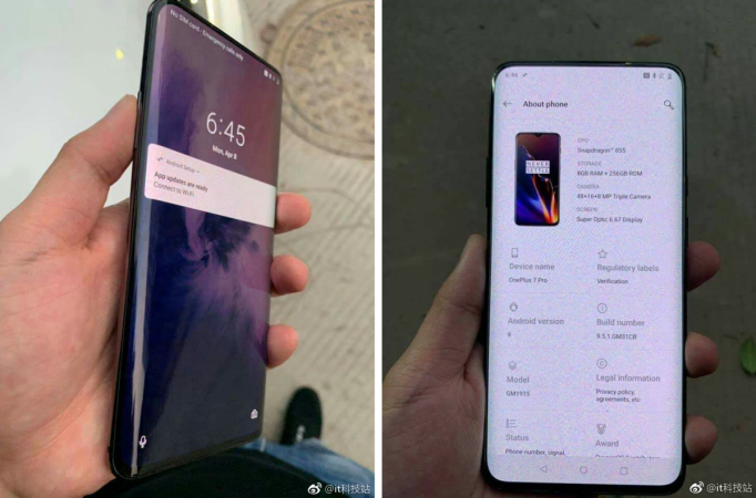 OnePlus 7 Pro fuite d'images pratiques